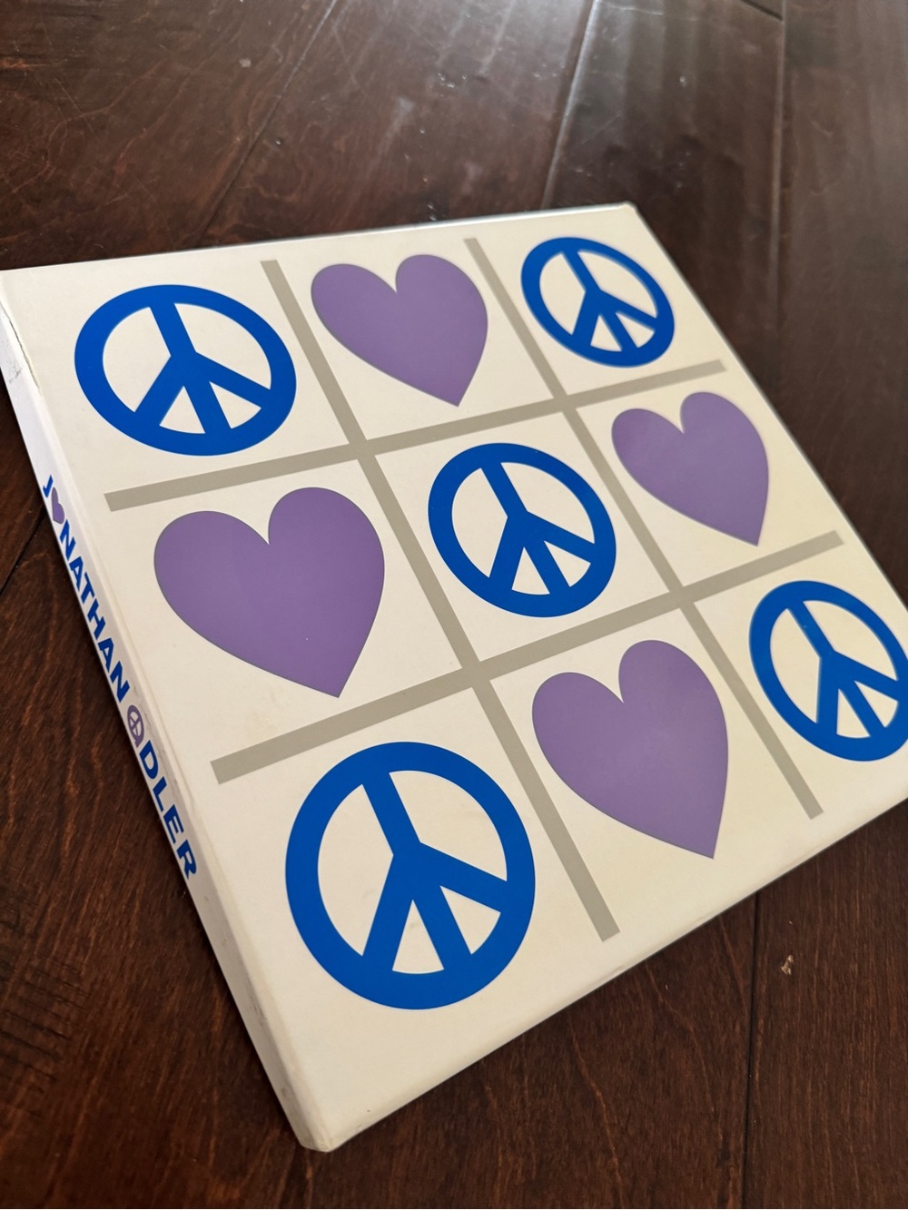 Jonathan Adler Peace & Love acrylic tic-tac-toe set with box